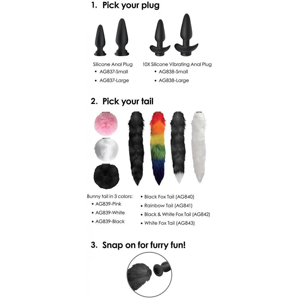Large Anal Plug with Interchangeable Fox Tail - Image 4