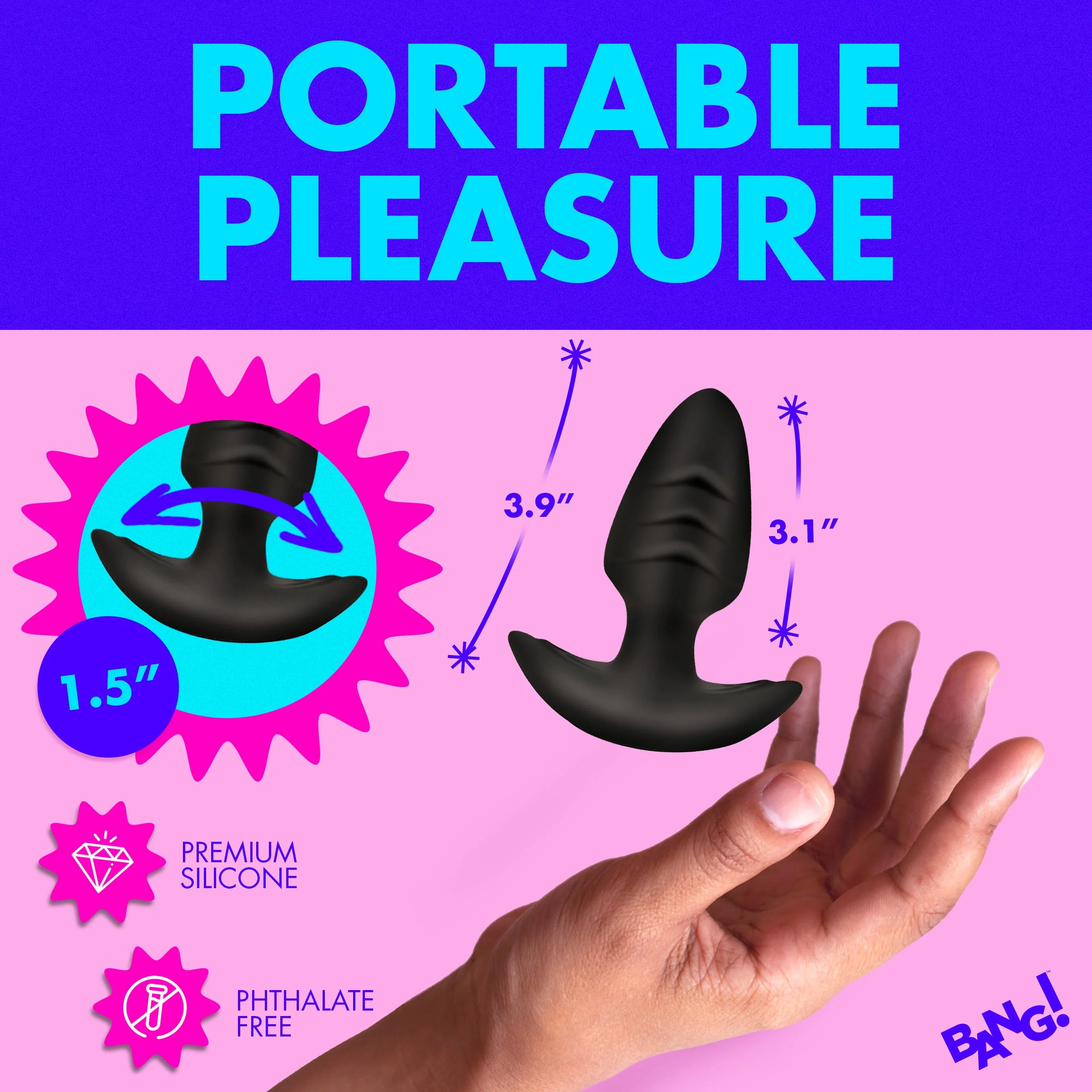 Rotating and Vibrating Silicone Butt Plug - Image 6