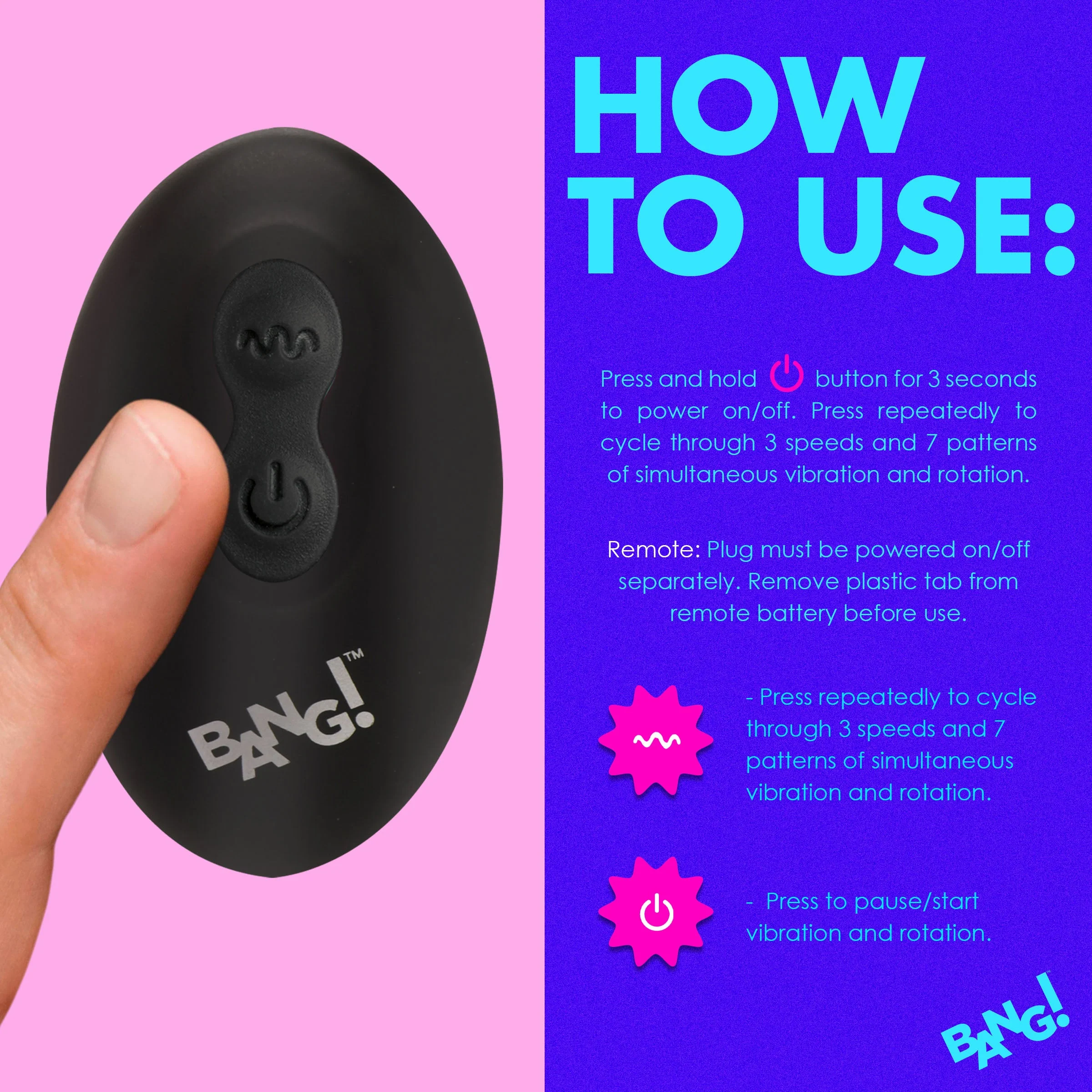 Rotating and Vibrating Silicone Butt Plug - Image 8