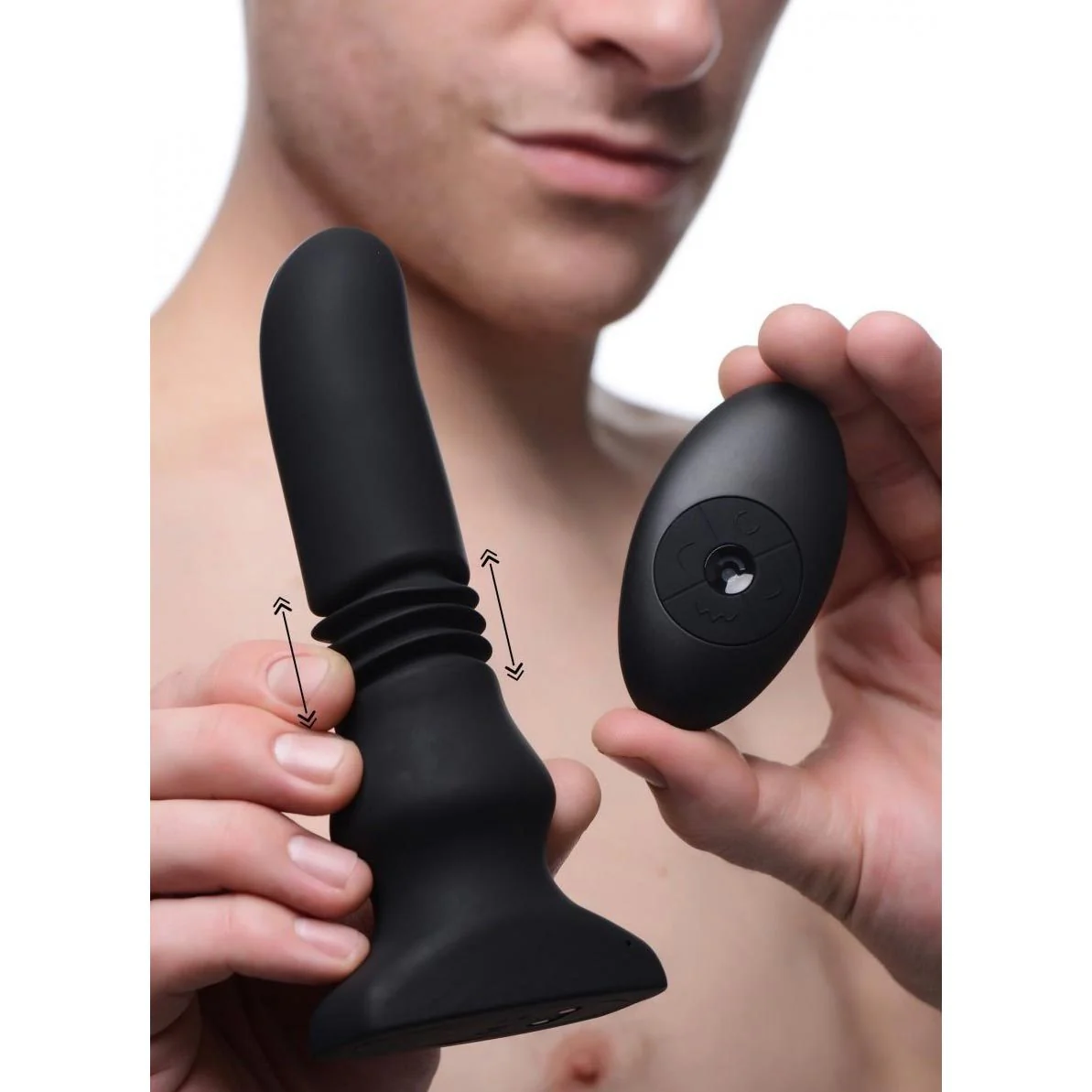 Silicone Vibrating and Thrusting Plug with Remote Control - Image 2